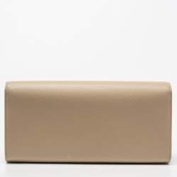 Pre Owned Saint Laurent Beige Leather Kate Monogram Clutch