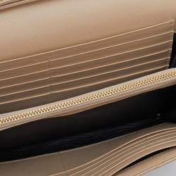 Pre Owned محفظة بسلسلة سان لوران مظروف مونوغرامي جلد بيج