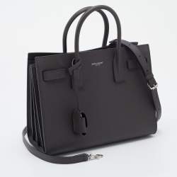 Pre Owned Saint Laurent British Dark Olive Leather Baby Classic Sac De Jour Tote