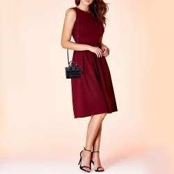 Pre Owned حقيبة يد توتس سان لوران توي ساك دي جور جلد نقشة التمساح أسود منقوش