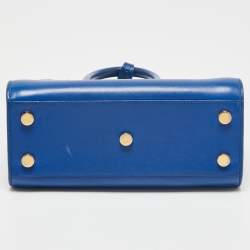 Pre Owned Saint Laurent Blue Leather Nano Classic Sac De Jour Tote