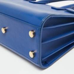 Pre Owned Saint Laurent Blue Leather Nano Classic Sac De Jour Tote