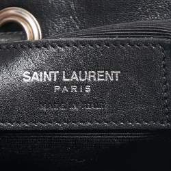 Saint Laurent Black Leather Rider Bucket Bag