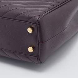 Pre Owned Saint Laurent Burgundy Matelasse Leather Cassandre Flap Bag