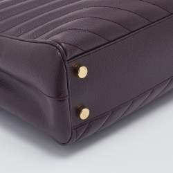 Pre Owned Saint Laurent Burgundy Matelasse Leather Cassandre Flap Bag