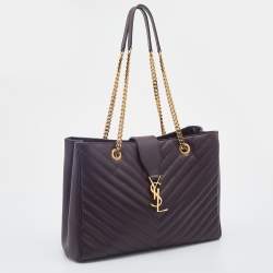 Pre Owned Saint Laurent Burgundy Matelasse Leather Cassandre Flap Bag