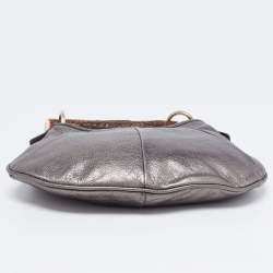 Pre Owned Yves Saint Laurent Grey Leather Mombasa Hobo