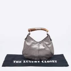 Pre Owned Yves Saint Laurent Grey Leather Mombasa Hobo