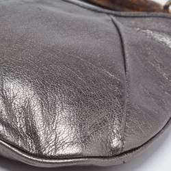 Pre Owned Yves Saint Laurent Grey Leather Mombasa Hobo