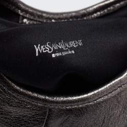 Pre Owned Yves Saint Laurent Grey Leather Mombasa Hobo