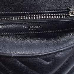 Saint Laurent Black Quilted Leather Medium College Top Handle Bag