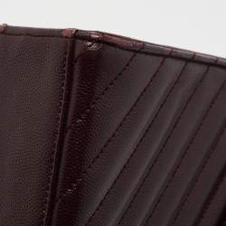 Saint Laurent Burgundy Matelassé Leather Large Monogram Envelope Shoulder Bag