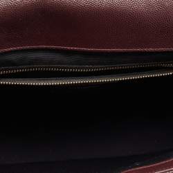 Saint Laurent Burgundy Matelassé Leather Large Monogram Envelope Shoulder Bag