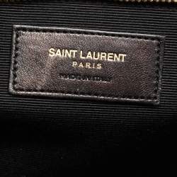 Saint Laurent Burgundy Matelassé Leather Large Monogram Envelope Shoulder Bag