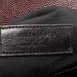 Saint Laurent Burgundy Matelassé Leather Large Monogram Envelope Shoulder Bag