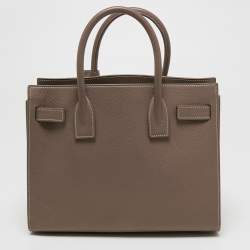 Pre Owned Saint Laurent Beige Leather Sac De Jour Satchel