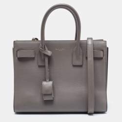 Saint Laurent Grey Leather Baby Classic Sac De Jour Tote