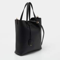 Pre Owned Saint Laurent Black Leather Toy Shopper Tote