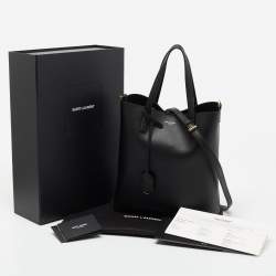 Pre Owned Saint Laurent Black Leather Toy Shopper Tote