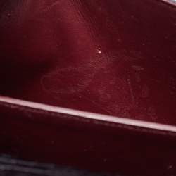 Pre Owned Saint Laurent Black Croc Embossed Leather Mini Cassandre Top Handle Bag