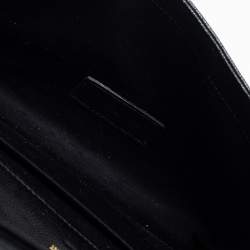 مملوكة مسبقًا Saint Laurent Black Matelassé Leather Cassandre Wristlet Pouch