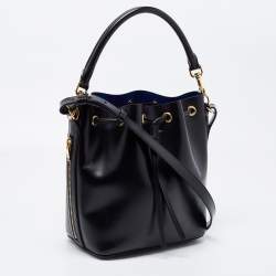 Pre Owned Saint Laurent Black Leather Emmanuelle Bucket Bag