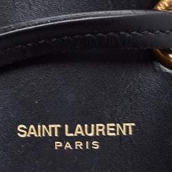 Pre Owned Saint Laurent Black Leather Emmanuelle Bucket Bag