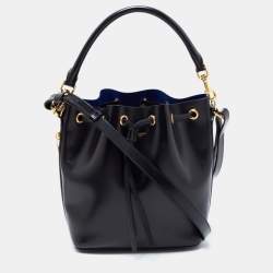 Pre Owned Saint Laurent Black Leather Emmanuelle Bucket Bag
