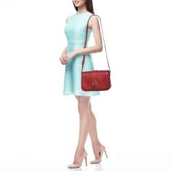 Saint Laurent Red Leather Chyc Shoulder Bag