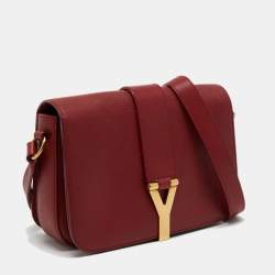 Saint Laurent Red Leather Chyc Shoulder Bag