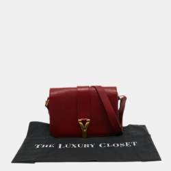 Saint Laurent Red Leather Chyc Shoulder Bag