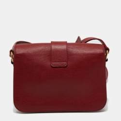 Saint Laurent Red Leather Chyc Shoulder Bag