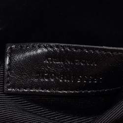 Pre Owned حقيبة كتف سان لوران جلد ماتيلاسيه عنابي كبيرة نمط الظرف بأحرف الشعار