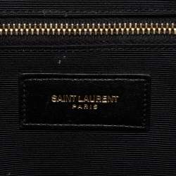 Pre Owned حقيبة كتف سان لوران جلد ماتيلاسيه عنابي كبيرة نمط الظرف بأحرف الشعار