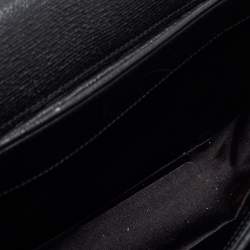 Saint Laurent Black Textured Leather Large Chyc Shoulder Bag