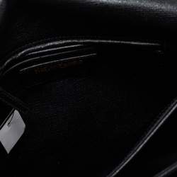 Saint Laurent Black Textured Leather Large Chyc Shoulder Bag