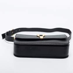 Saint Laurent Black Textured Leather Large Chyc Shoulder Bag