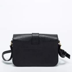Saint Laurent Black Textured Leather Large Chyc Shoulder Bag
