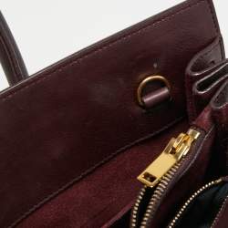Saint Laurent Burgundy Leather Baby Classic Sac De Jour Tote
