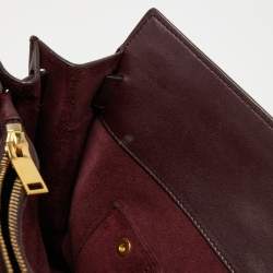 Saint Laurent Burgundy Leather Baby Classic Sac De Jour Tote