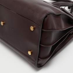 Saint Laurent Burgundy Leather Baby Classic Sac De Jour Tote