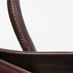 Saint Laurent Burgundy Leather Baby Classic Sac De Jour Tote