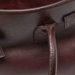 Saint Laurent Burgundy Leather Baby Classic Sac De Jour Tote