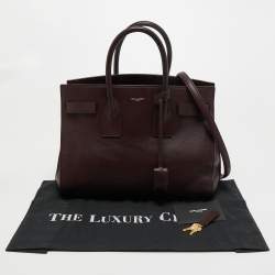 Saint Laurent Burgundy Leather Baby Classic Sac De Jour Tote