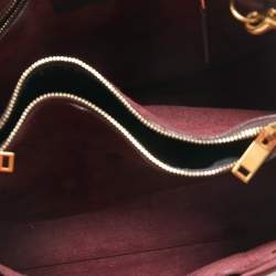 Saint Laurent Burgundy Leather Baby Classic Sac De Jour Tote
