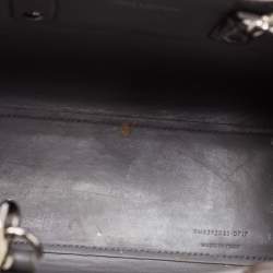 Pre Owned Saint Laurent Grey Croc Embossed Leather Nano Classic Sac De Jour Tote