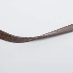 Pre Owned Saint Laurent Grey Croc Embossed Leather Nano Classic Sac De Jour Tote