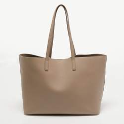 مملوكة مسبقًا Saint Laurent Beige Leather E/W Shopper Tote