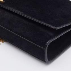 Pre Owned Saint Laurent Black Suede Kate Tassel Clutch