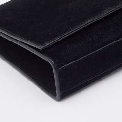 Pre Owned Saint Laurent Black Suede Kate Tassel Clutch
